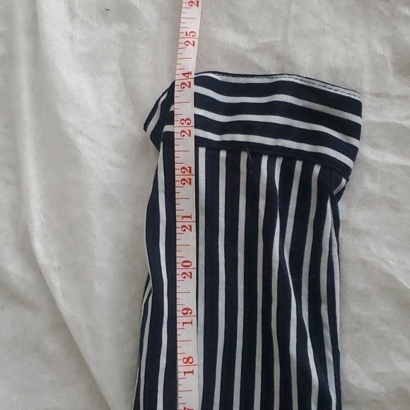 Eclipse Black and White Stipped Knit Belted Button Down Shirt Dress Size Medium - Picture 10 of 12